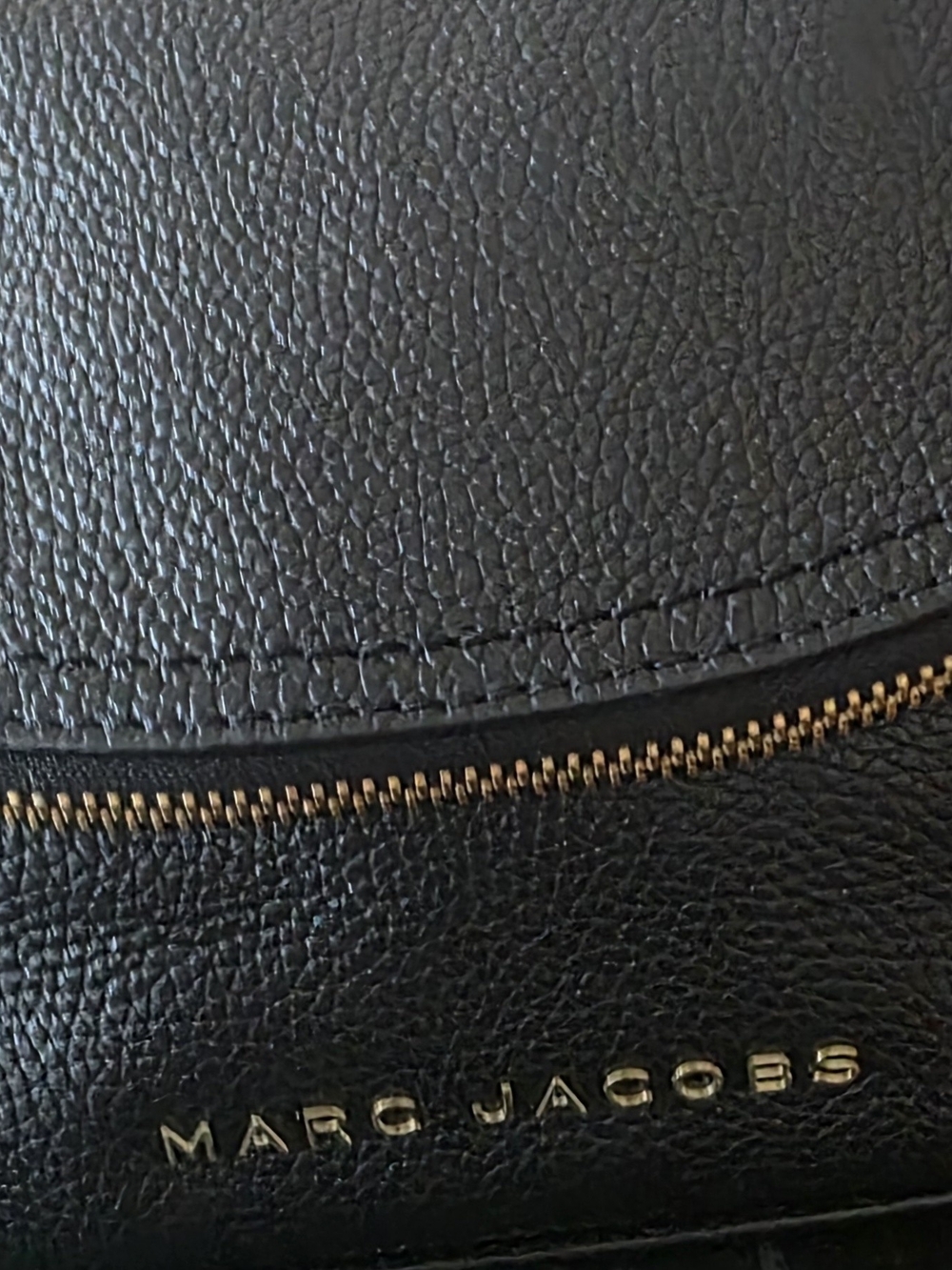 Marc Jacobs Black Leather Crossbody Bag with Gold Hardware